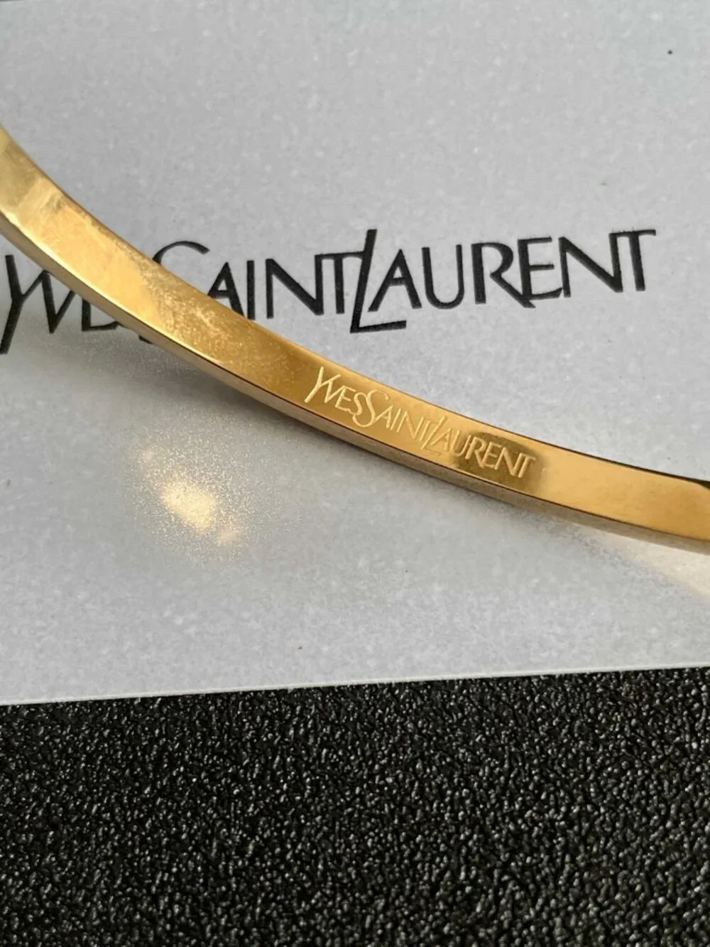 Yves Saint Laurent Engraved Letter Narrow Bangle - Picture 6 of 7